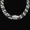 Custom 20" Black Diamond & White Gold Cuban Link Chain — Allahu Akbar Clasp